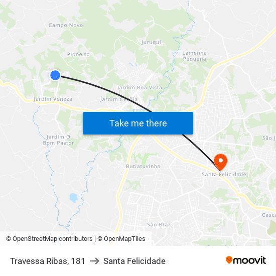 Travessa Ribas, 181 to Santa Felicidade map