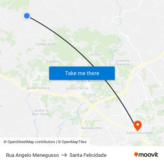 Rua Angelo Menegusso to Santa Felicidade map