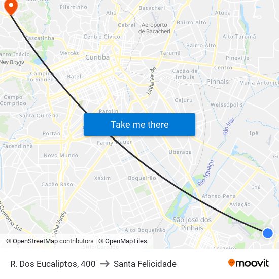 R. Dos Eucaliptos, 400 to Santa Felicidade map