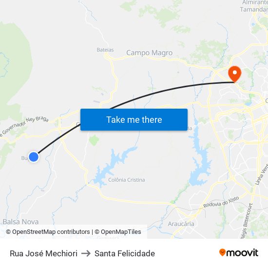 Rua José Mechiori to Santa Felicidade map