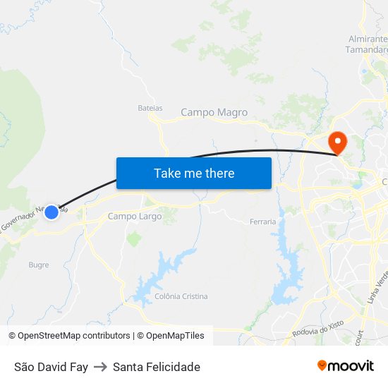 São David Fay to Santa Felicidade map