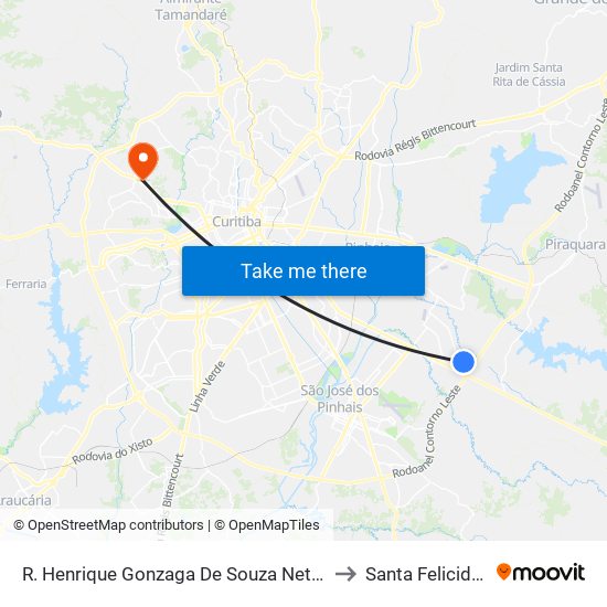R. Henrique Gonzaga De Souza Neto, 150 to Santa Felicidade map