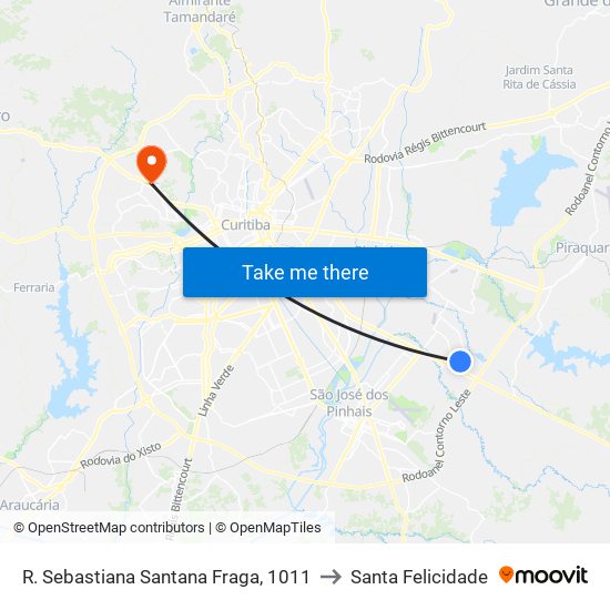 R. Sebastiana Santana Fraga, 1011 to Santa Felicidade map