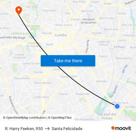 R. Harry Feeken, 950 to Santa Felicidade map