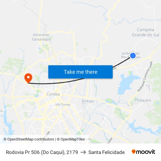 Rodovia Pr 506 (Do Caqui), 2179 to Santa Felicidade map