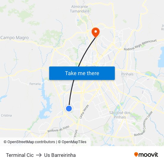 Terminal Cic to Us Barreirinha map