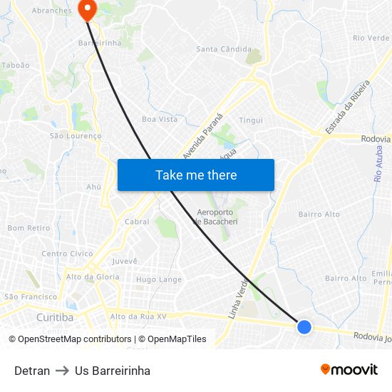 Detran to Us Barreirinha map