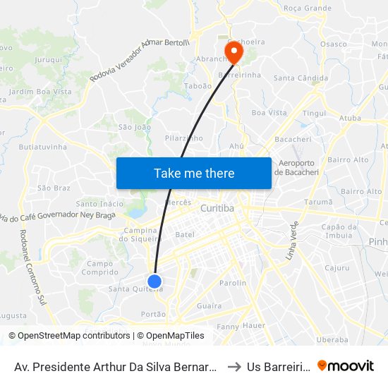 Av. Presidente Arthur Da Silva Bernardes, 607 to Us Barreirinha map