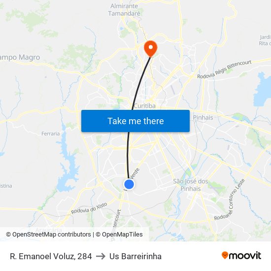 R. Emanoel Voluz, 284 to Us Barreirinha map