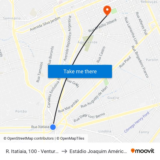 R. Itatiaia, 100 - Ventura Shopping to Estádio Joaquim Américo Guimarães map