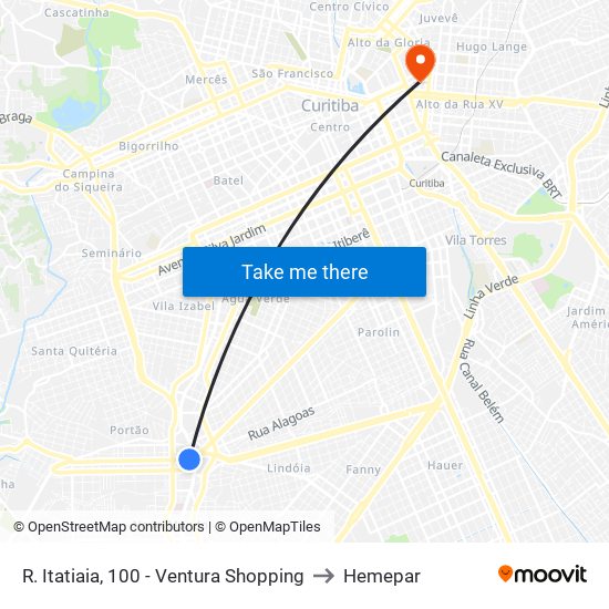 R. Itatiaia, 100 - Ventura Shopping to Hemepar map
