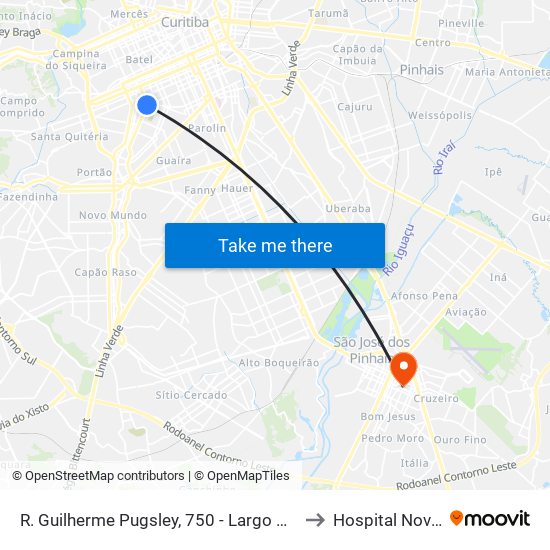 R. Guilherme Pugsley, 750 - Largo Doutor Acir Mullinari to Hospital Nova Clinica map