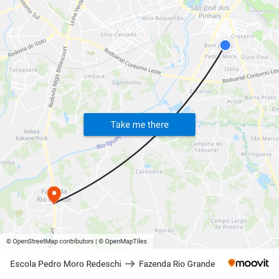 Escola Pedro Moro Redeschi to Fazenda Rio Grande map