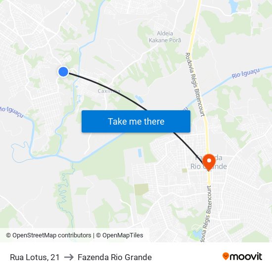 Rua Lotus, 21 to Fazenda Rio Grande map