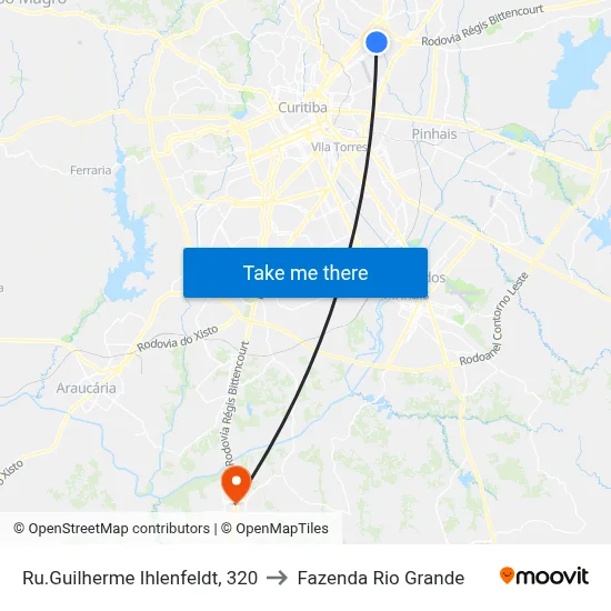 Ru.Guilherme Ihlenfeldt, 320 to Fazenda Rio Grande map