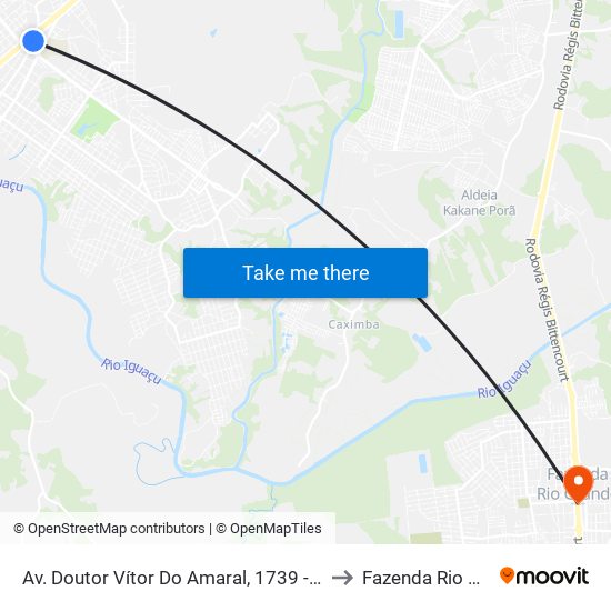 Av. Doutor Vítor Do Amaral, 1739 - Hotel Rihad to Fazenda Rio Grande map