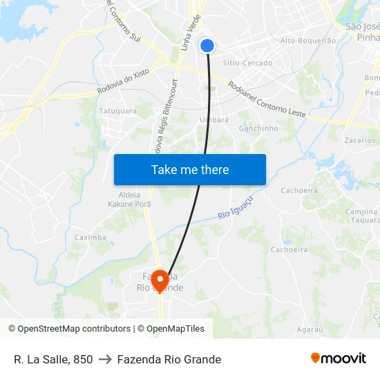R. La Salle, 850 to Fazenda Rio Grande map