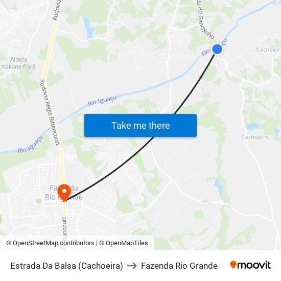 Estrada Da Balsa (Cachoeira) to Fazenda Rio Grande map