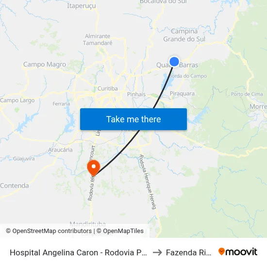 Hospital Angelina Caron - Rodovia Pr 506 (Do Caqui), 918 to Fazenda Rio Grande map