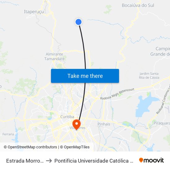 Estrada Morro Grande to Pontifícia Universidade Católica Do Paraná Pucpr map