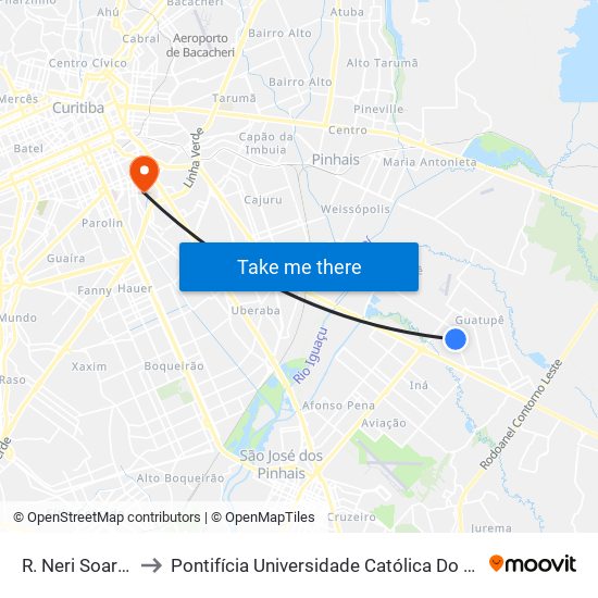 R. Neri Soares, 21 to Pontifícia Universidade Católica Do Paraná Pucpr map