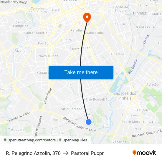 R. Pelegrino Azzolin, 370 to Pastoral Pucpr map
