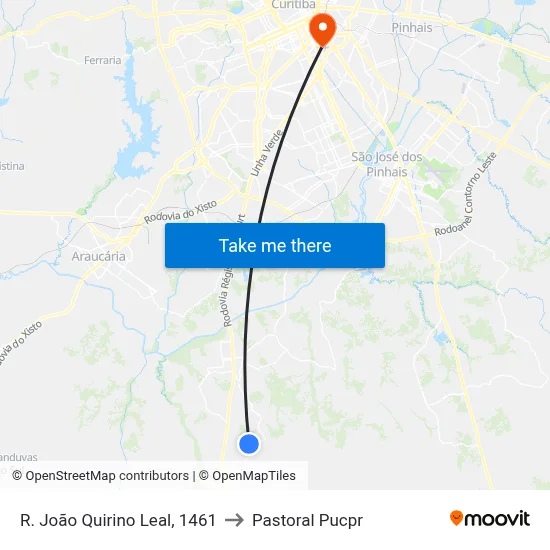 R. João Quirino Leal, 1461 to Pastoral Pucpr map