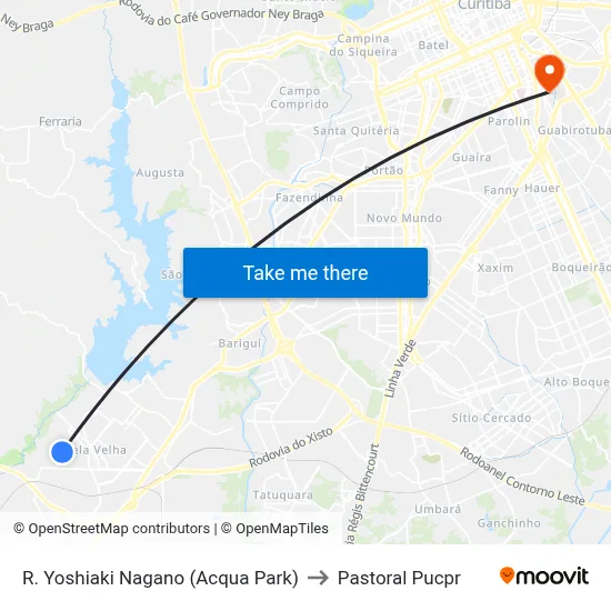 R. Yoshiaki Nagano (Acqua Park) to Pastoral Pucpr map