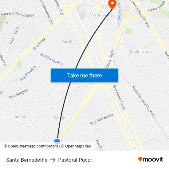 Santa Bernadethe to Pastoral Pucpr map