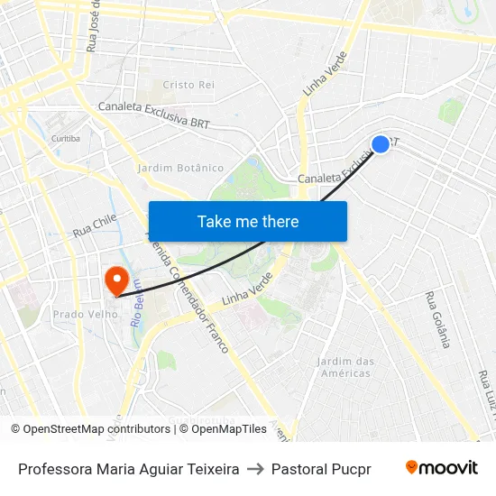 Professora Maria Aguiar Teixeira to Pastoral Pucpr map