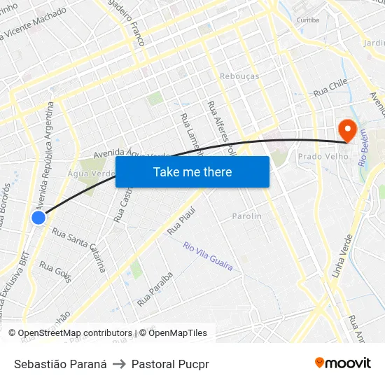 Sebastião Paraná to Pastoral Pucpr map
