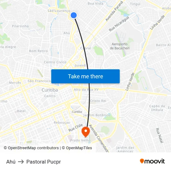 Ahú to Pastoral Pucpr map