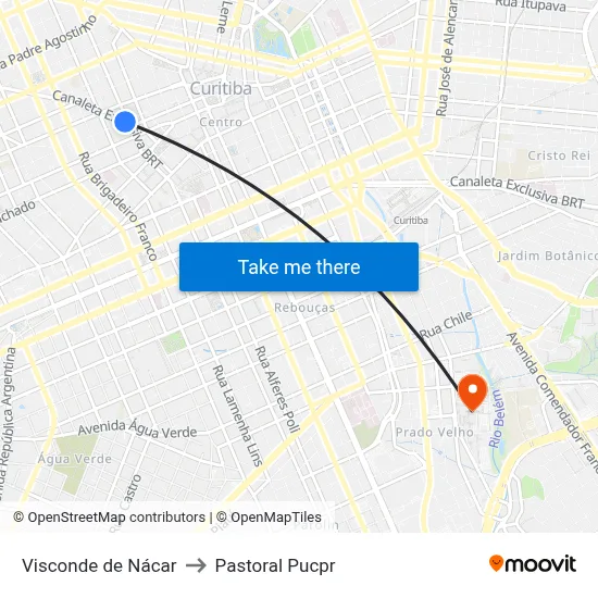 Visconde de Nácar to Pastoral Pucpr map