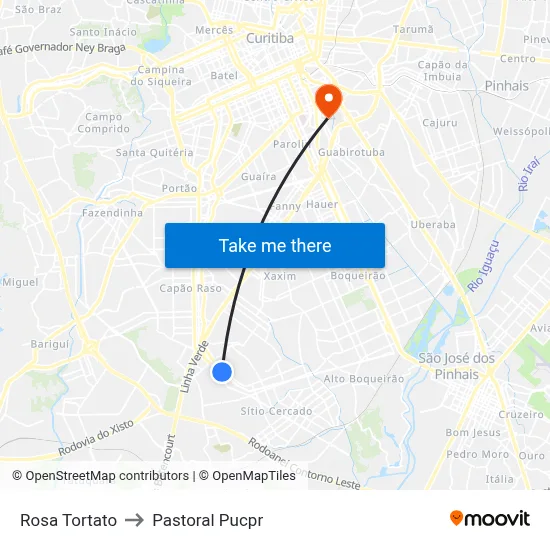 Rosa Tortato to Pastoral Pucpr map