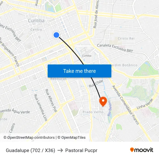 Guadalupe (702 / X36) to Pastoral Pucpr map