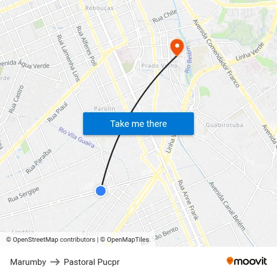 Marumby to Pastoral Pucpr map