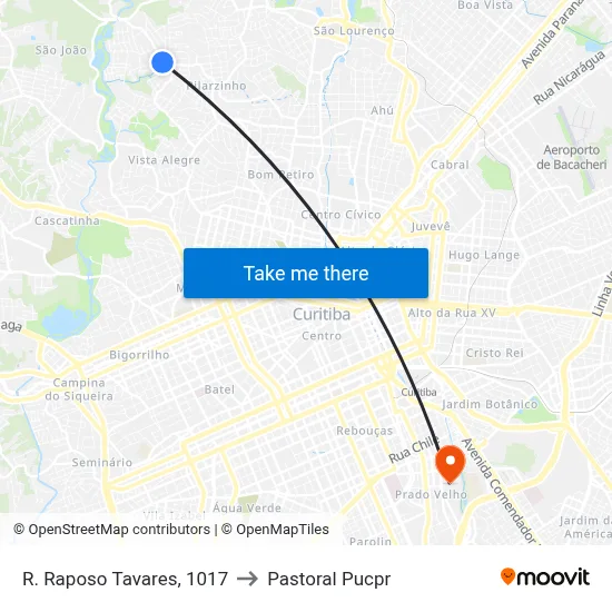R. Raposo Tavares, 1017 to Pastoral Pucpr map