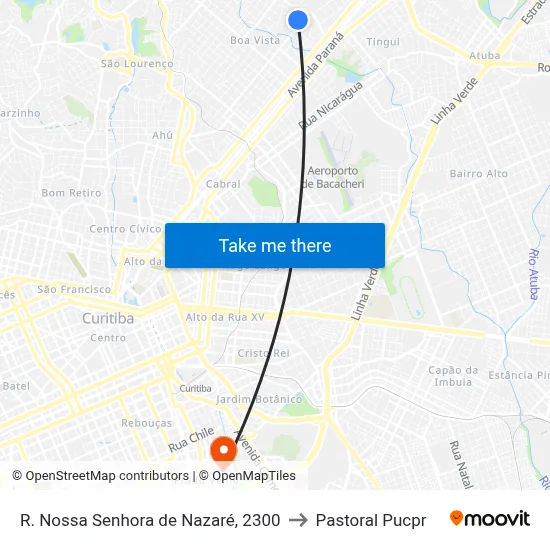 R. Nossa Senhora de Nazaré, 2300 to Pastoral Pucpr map