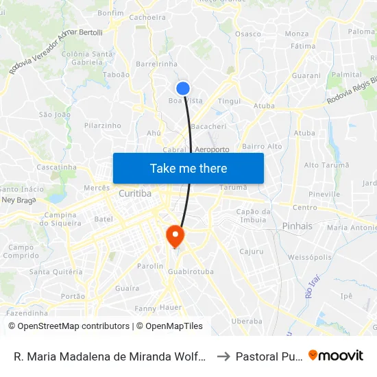 R. Maria Madalena de Miranda Wolfart, 190 to Pastoral Pucpr map