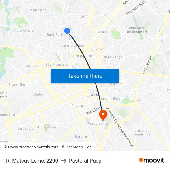 R. Mateus Leme, 2200 to Pastoral Pucpr map
