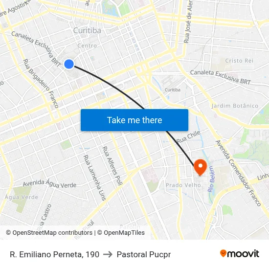 R. Emiliano Perneta, 190 to Pastoral Pucpr map