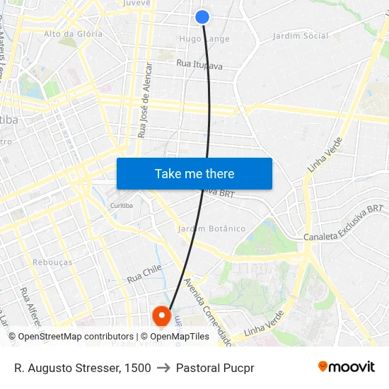 R. Augusto Stresser, 1500 to Pastoral Pucpr map