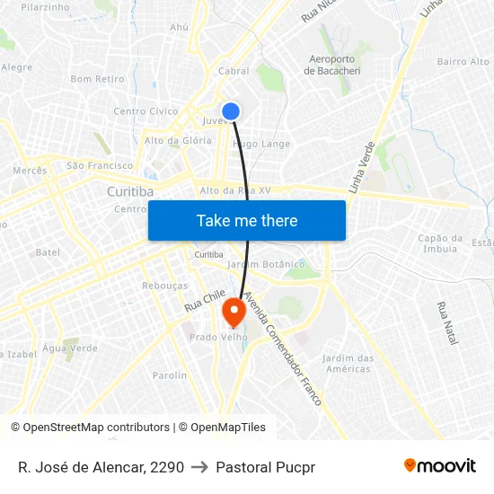R. José de Alencar, 2290 to Pastoral Pucpr map