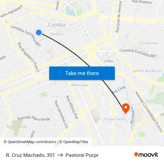 R. Cruz Machado, 301 to Pastoral Pucpr map