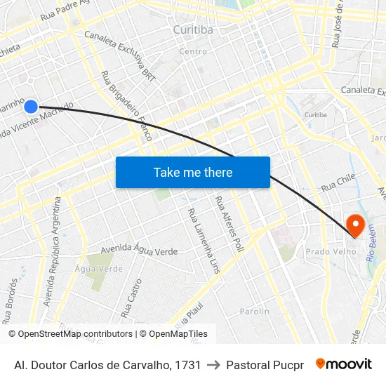 Al. Doutor Carlos de Carvalho, 1731 to Pastoral Pucpr map