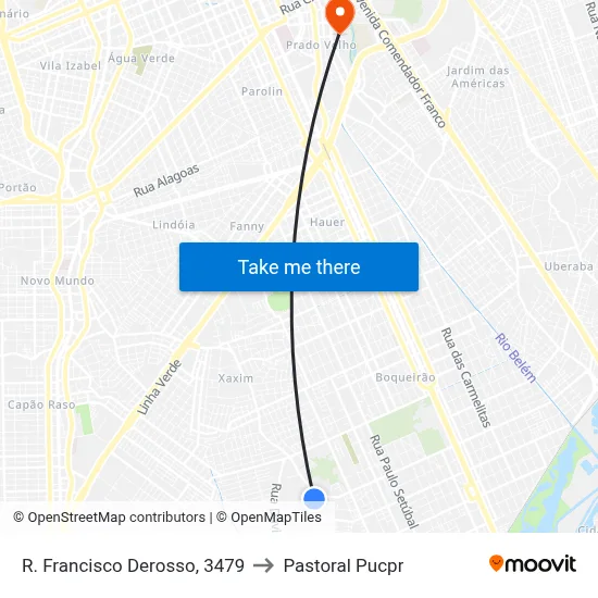 R. Francisco Derosso, 3479 to Pastoral Pucpr map