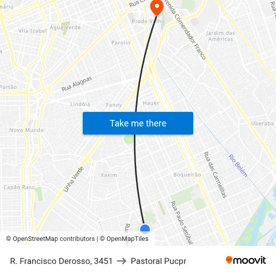 R. Francisco Derosso, 3451 to Pastoral Pucpr map