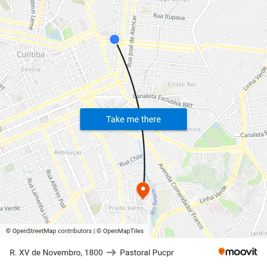 R. XV de Novembro, 1800 to Pastoral Pucpr map