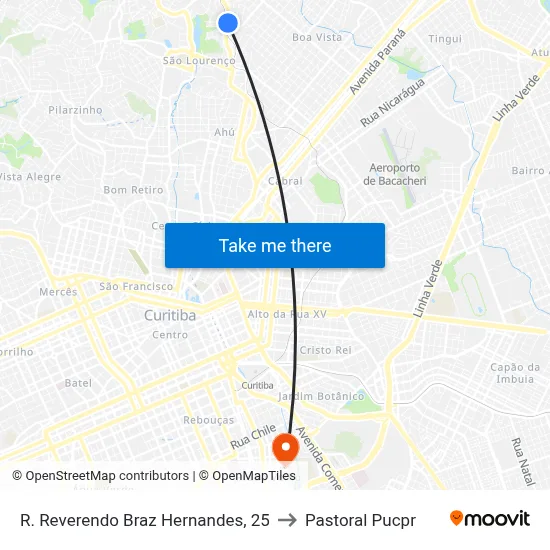 R. Reverendo Braz Hernandes, 25 to Pastoral Pucpr map
