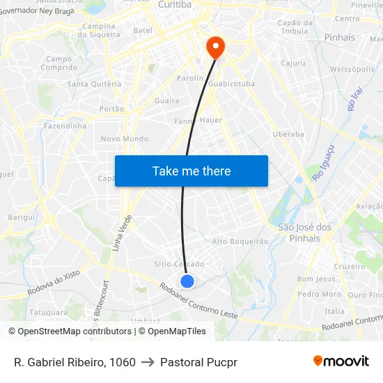 R. Gabriel Ribeiro, 1060 to Pastoral Pucpr map